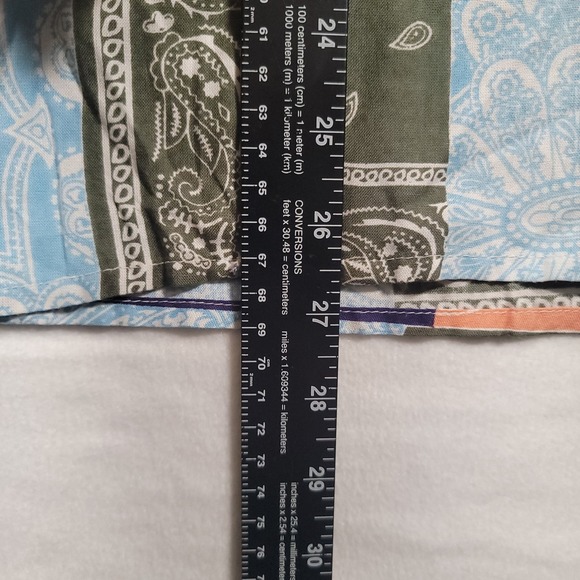 Reclaimed Vintage Men Short Sleeve Button Up Shirt Small Paisley Patchwork - Picture 4 of 10